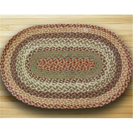 CAPITOL EARTH RUGS Oval Shaped Rug- Buttermilk and Cranberry 02-413